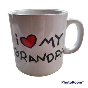 Vintage Russ Berrie I Heart My Grandpa Coffee Tea Mug Cup I Love My Grandpa Mug